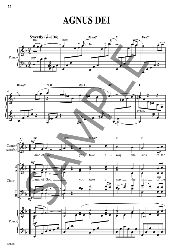 First page of Agnus Dei (Lamb of God)